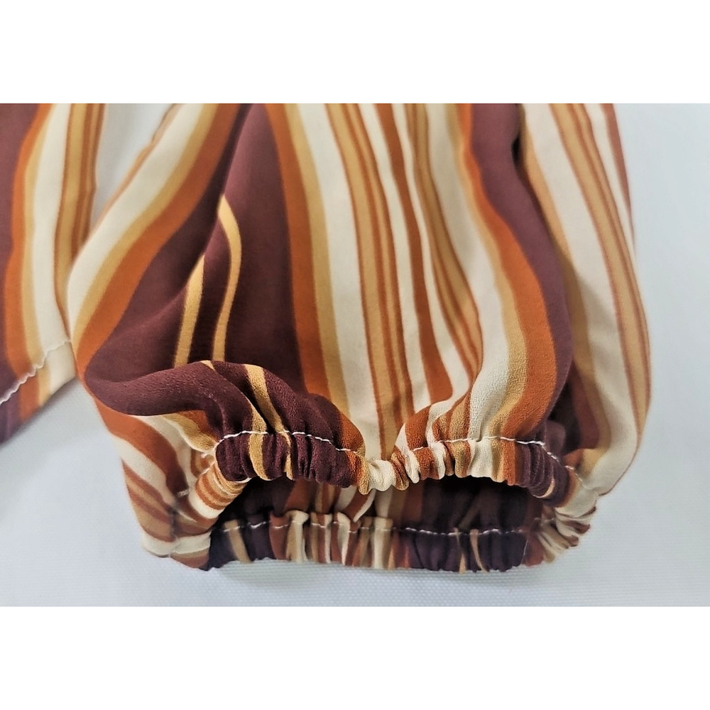 Forever 21 Contemporary Off Shoulder Striped Gauzy Y2K Office Top Size S - Picture 7 of 14
